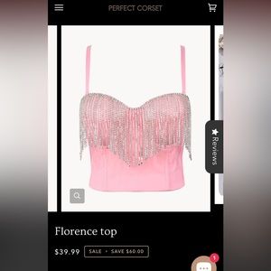 Perfect corset Florence top pink rhinestones